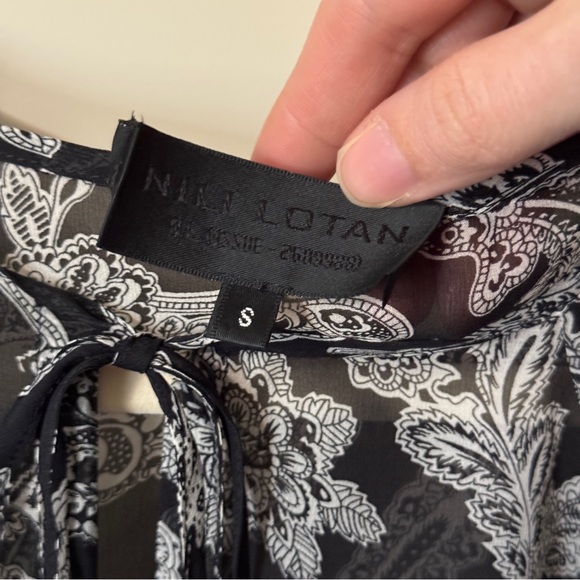 Nili Lotan Acadia Black Paisley Print Silk Blouse - Picture 4 of 5